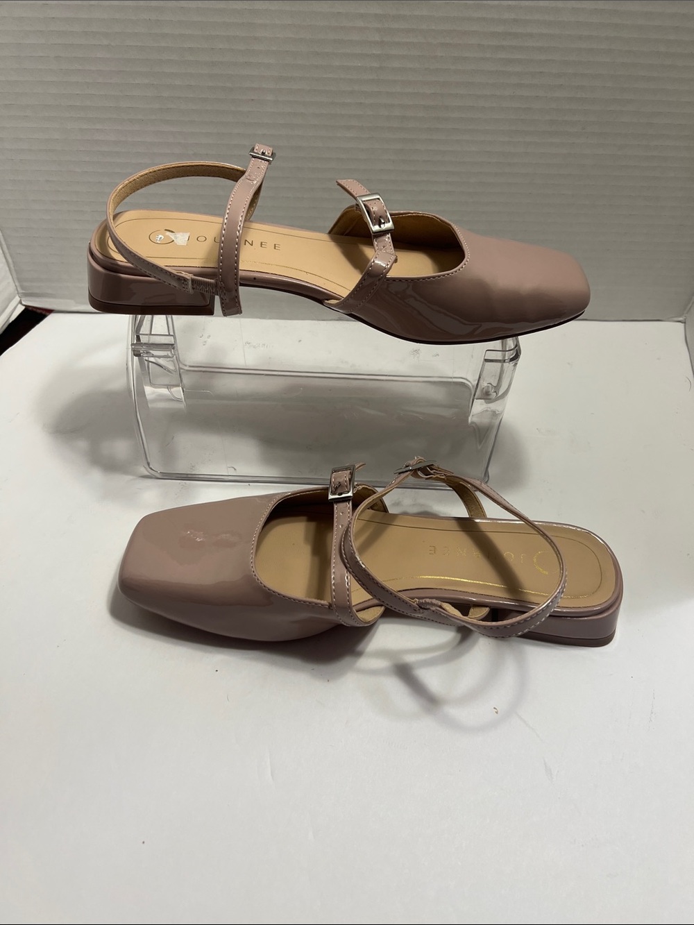 Journee Collection Pink Patent Slingback Mary Jane Flats
